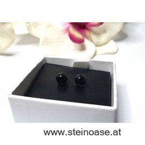 Ohrstecker Onyx  8mm Silber